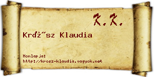 Krósz Klaudia névjegykártya