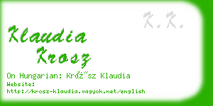 klaudia krosz business card